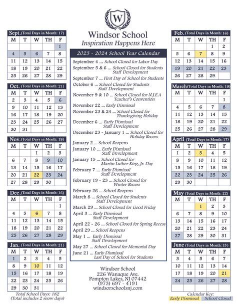 windsor school calendar 2023